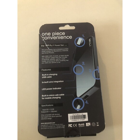 MiLi Power Star Micro USB Portable Power Bank New In Box - Picture 4 of 5